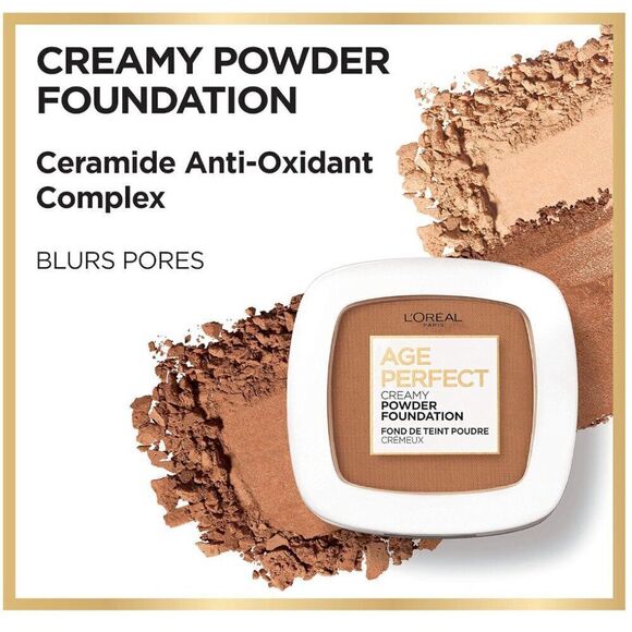 2 PACK L'Oreal Paris Age PerfectโCreamy Powder Foundation Compact Classic Tan - Picture 5 of 9